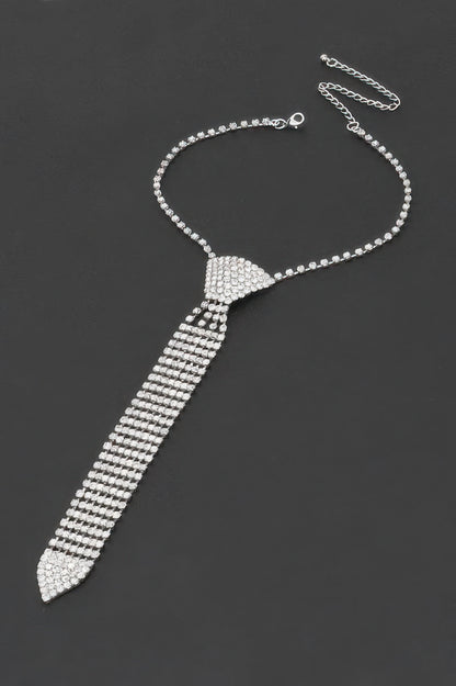 Rhinestone Necktie Necklace - It's a Girly Place