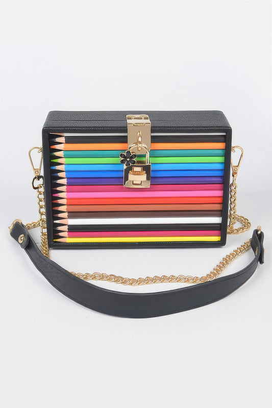 Pencil Case With Key And Lock Clutch - It's a Girly Place