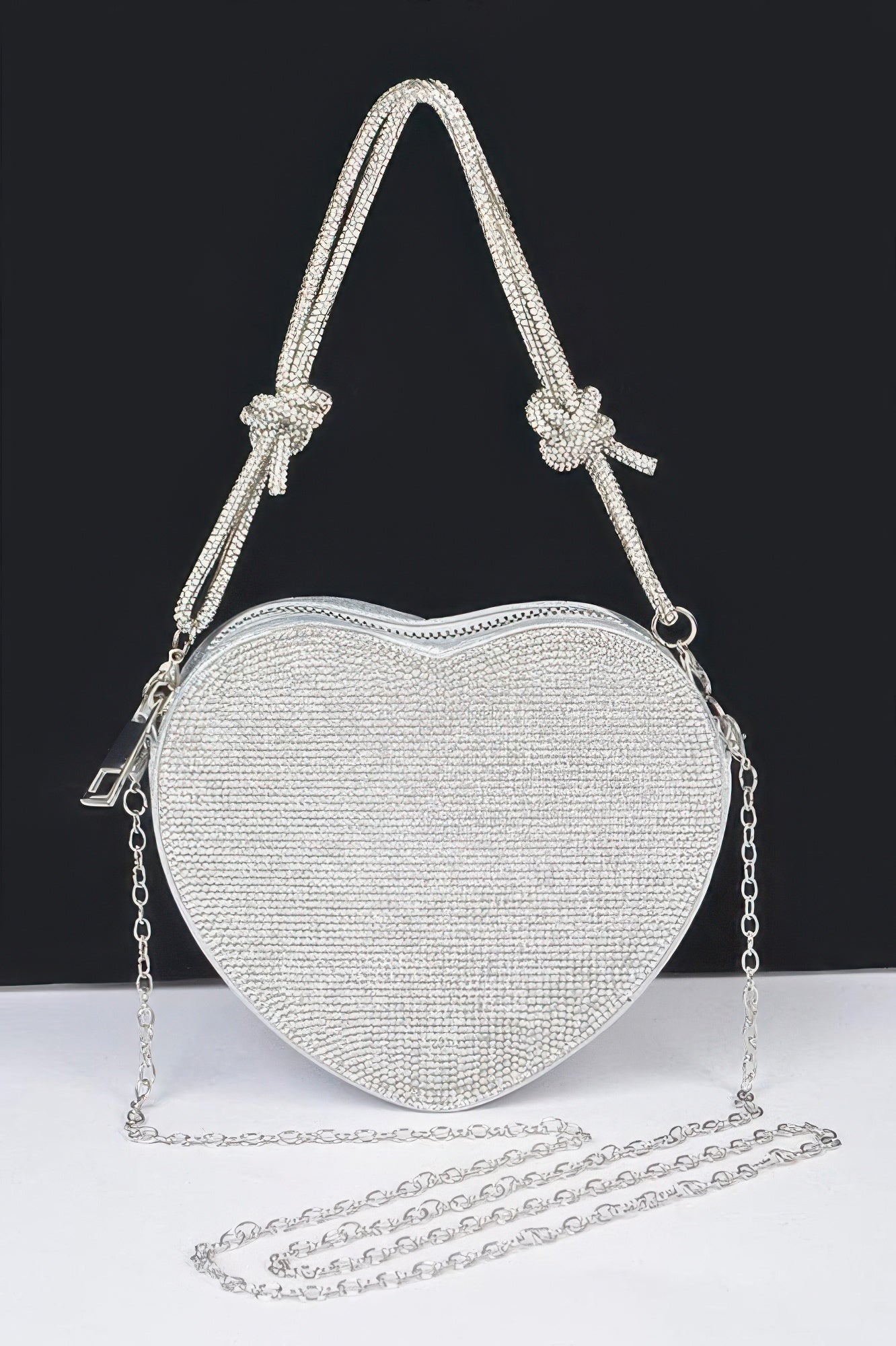 Rhinestone Heart Shape Clutch - It's a Girly Place