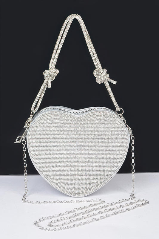 Rhinestone Heart Shape Clutch - It's a Girly Place