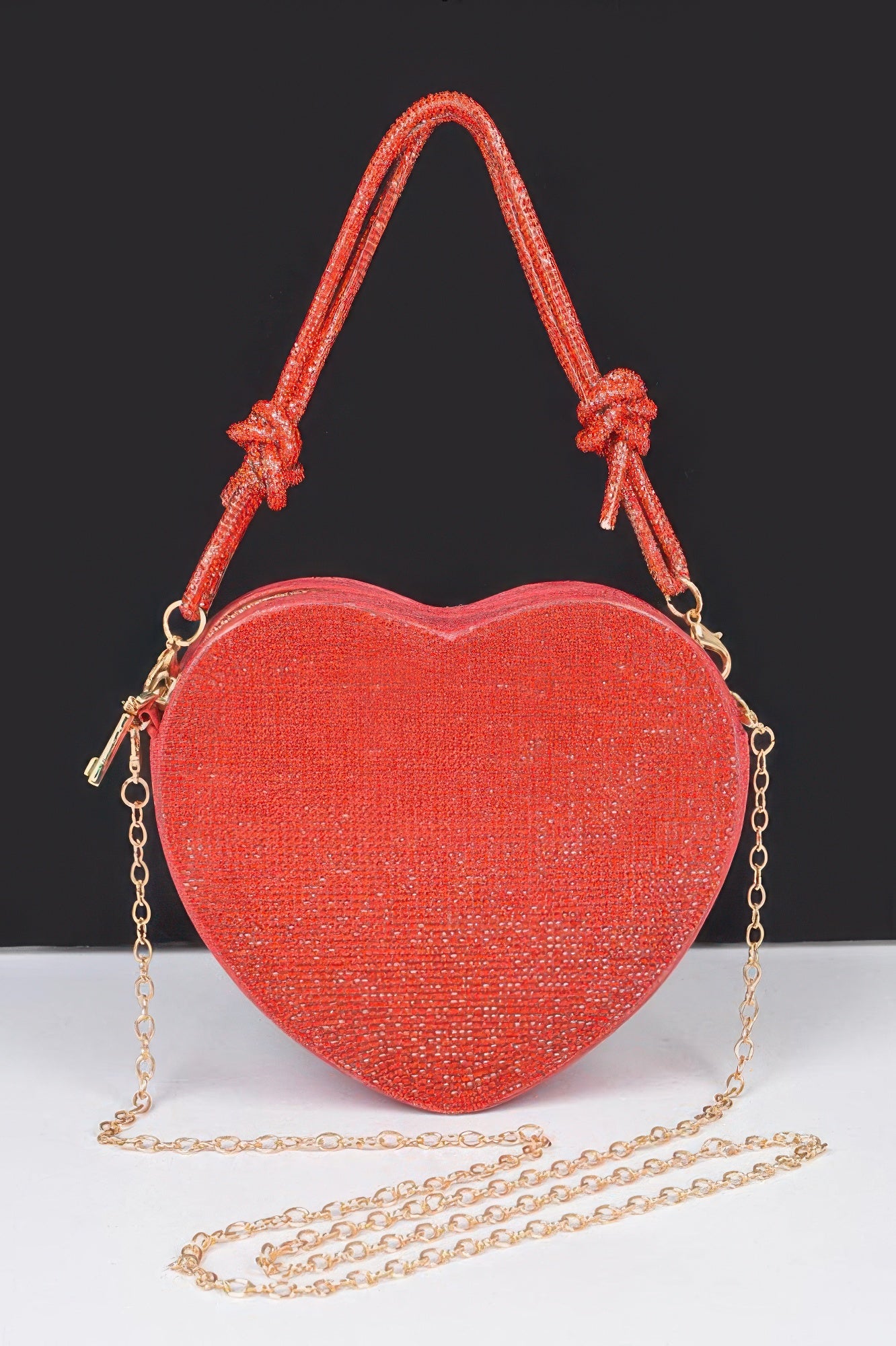 Rhinestone Heart Shape Clutch - It's a Girly Place