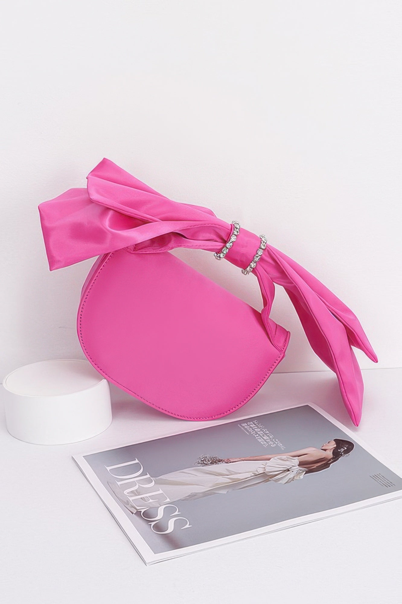 Oversized Bow Handle Satin Crossbody Bag - It's a Girly Place