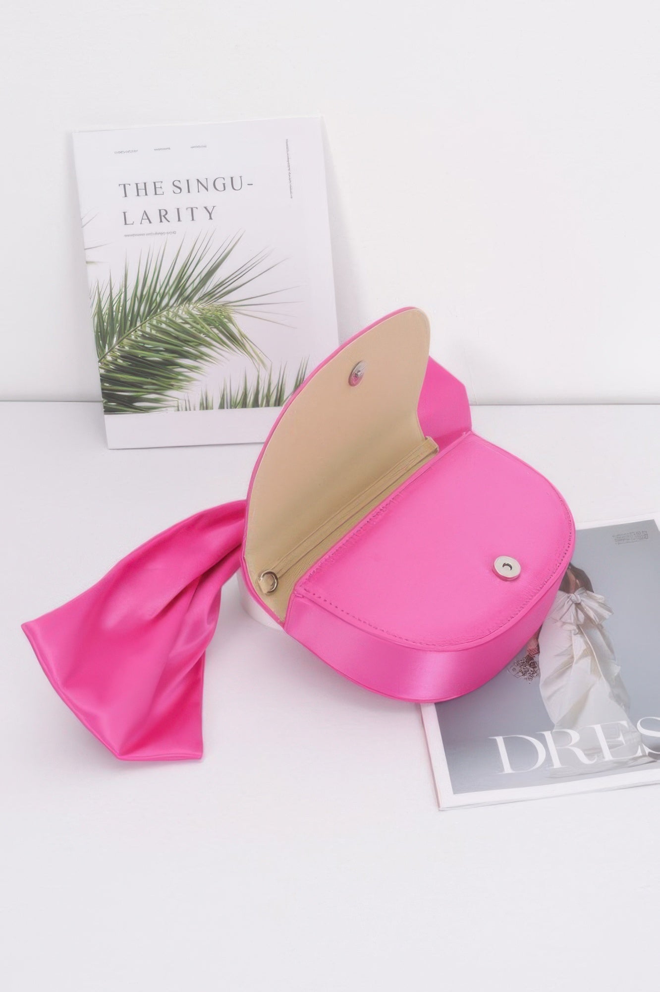 Oversized Bow Handle Satin Crossbody Bag - It's a Girly Place