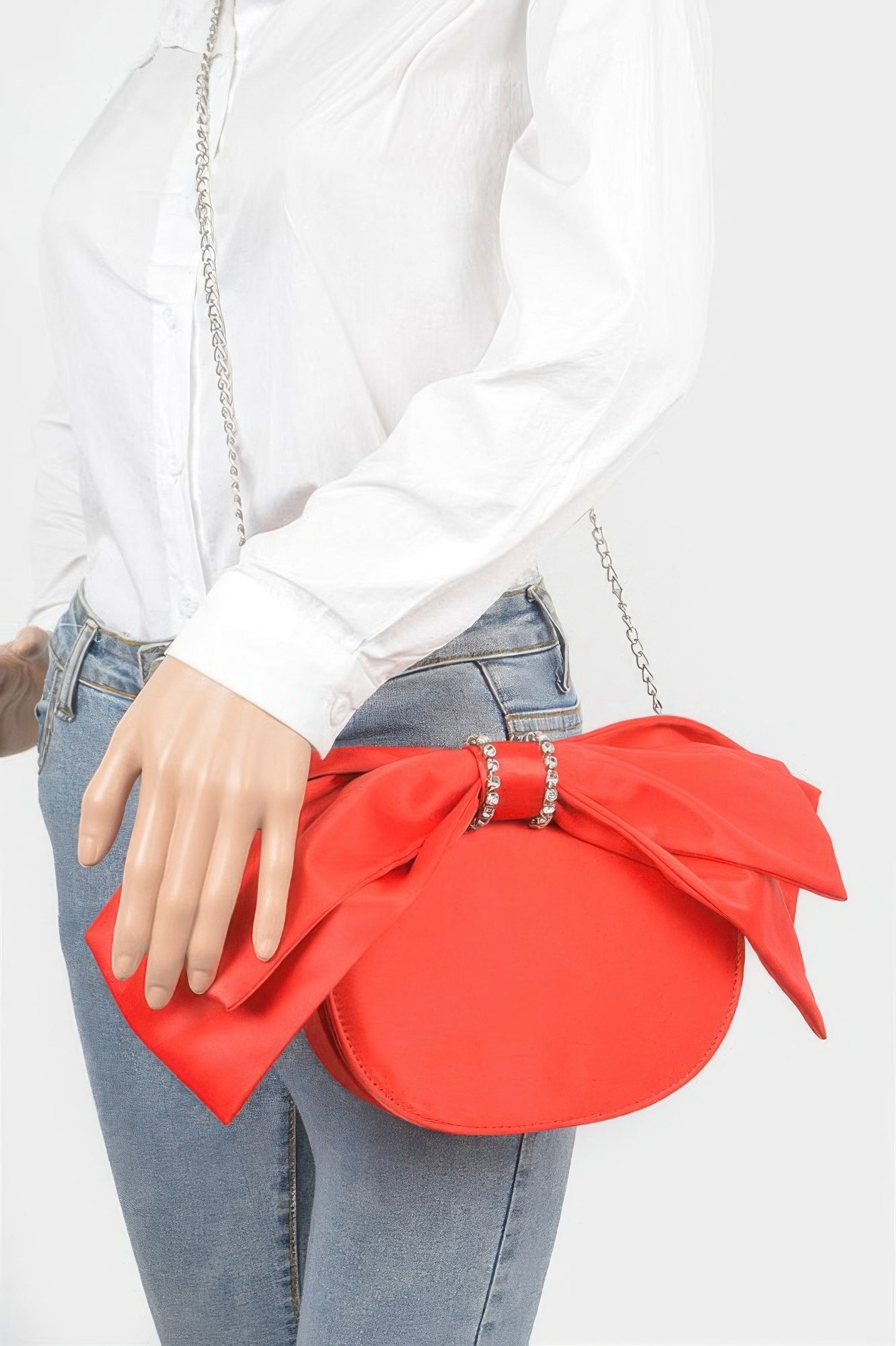 Oversized Bow Handle Satin Crossbody Bag - It's a Girly Place
