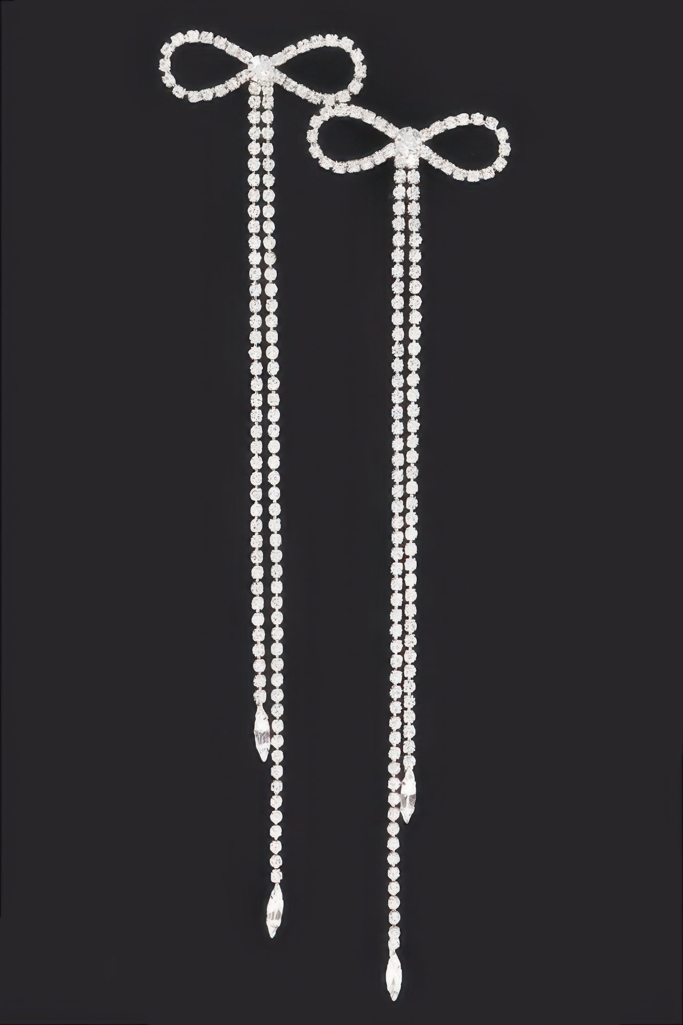 Rhinestone Bow Fringe Earring - It's a Girly Place