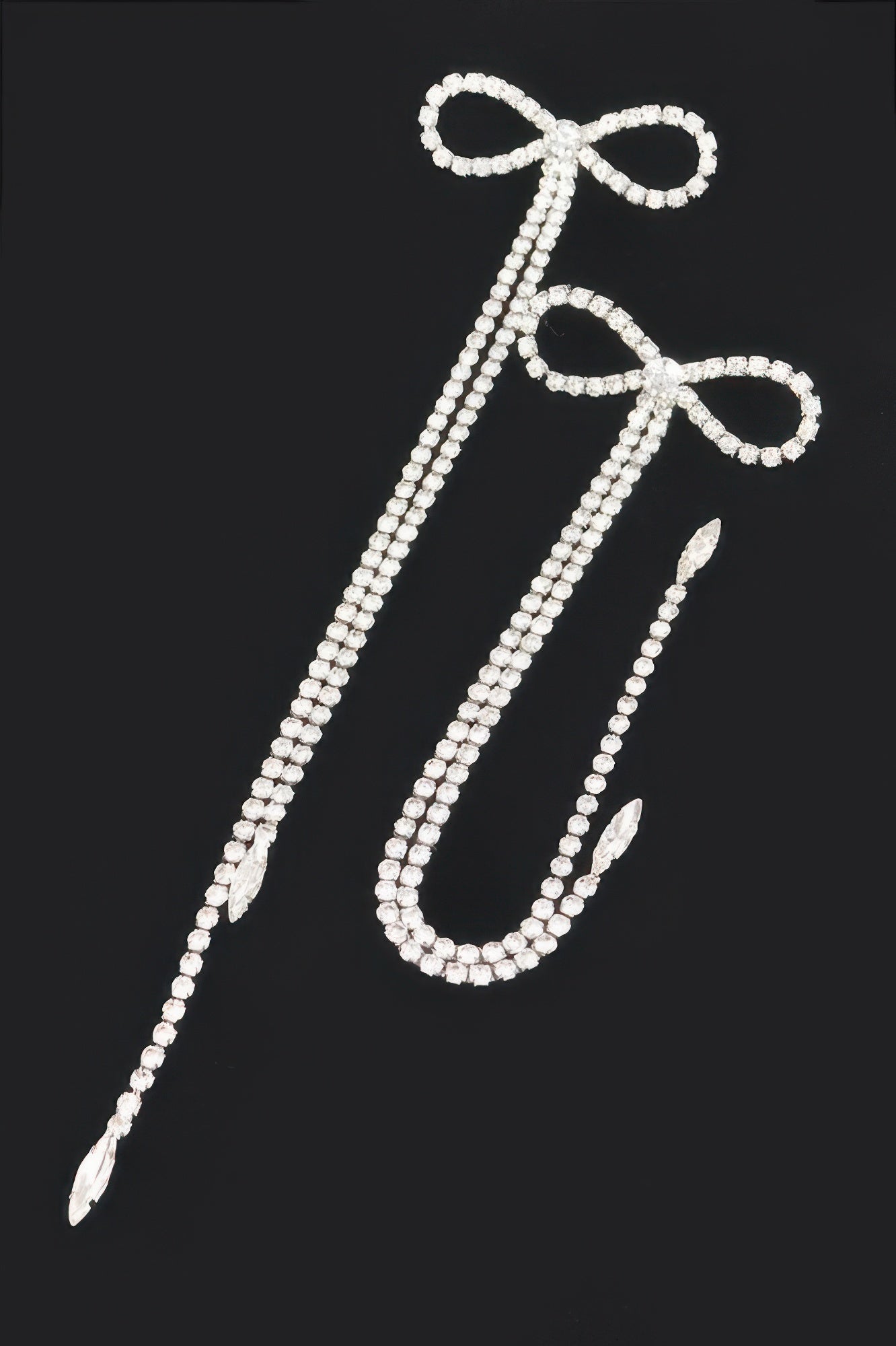 Rhinestone Bow Fringe Earring - It's a Girly Place