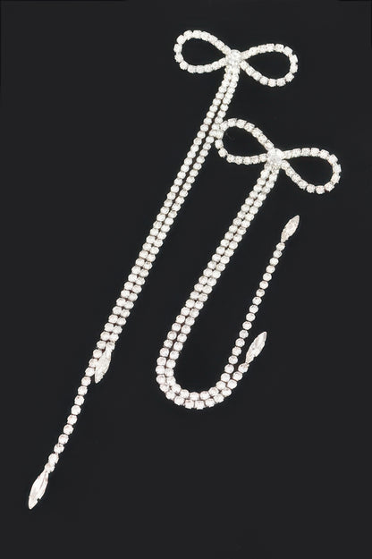 Rhinestone Bow Fringe Earring - It's a Girly Place