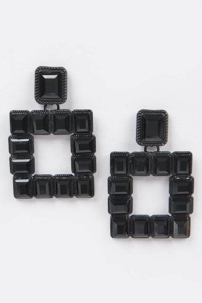 Rhinestone Square Earring - It's a Girly Place
