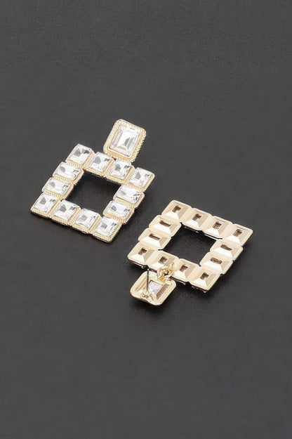 Rhinestone Square Earring - It's a Girly Place
