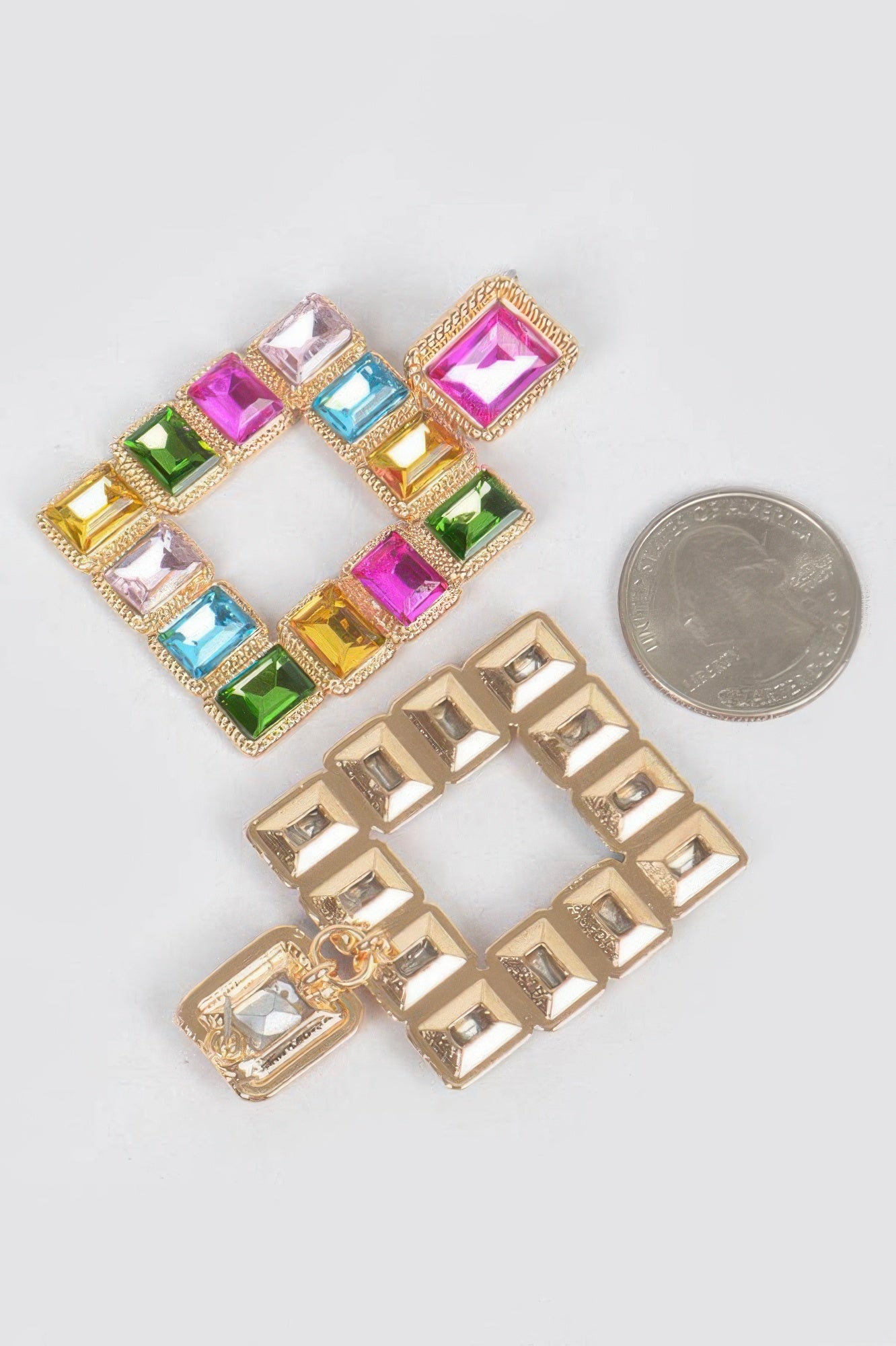 Rhinestone Square Earring - It's a Girly Place