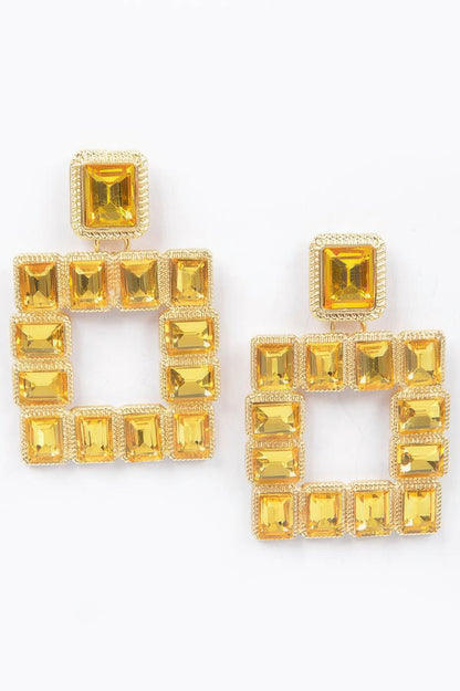 Rhinestone Square Earring - It's a Girly Place