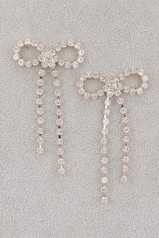 Rhinestone Ribbon Earring - It's a Girly Place
