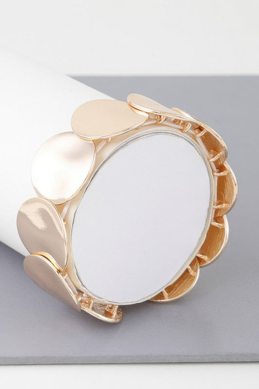 Shiny Flat Disc Plate Bracelet - It's a Girly Place