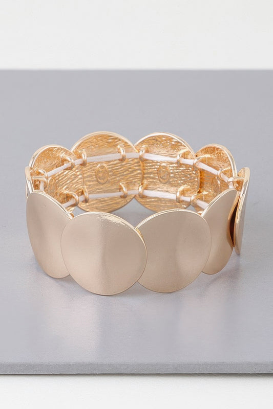 Shiny Flat Disc Plate Bracelet - It's a Girly Place