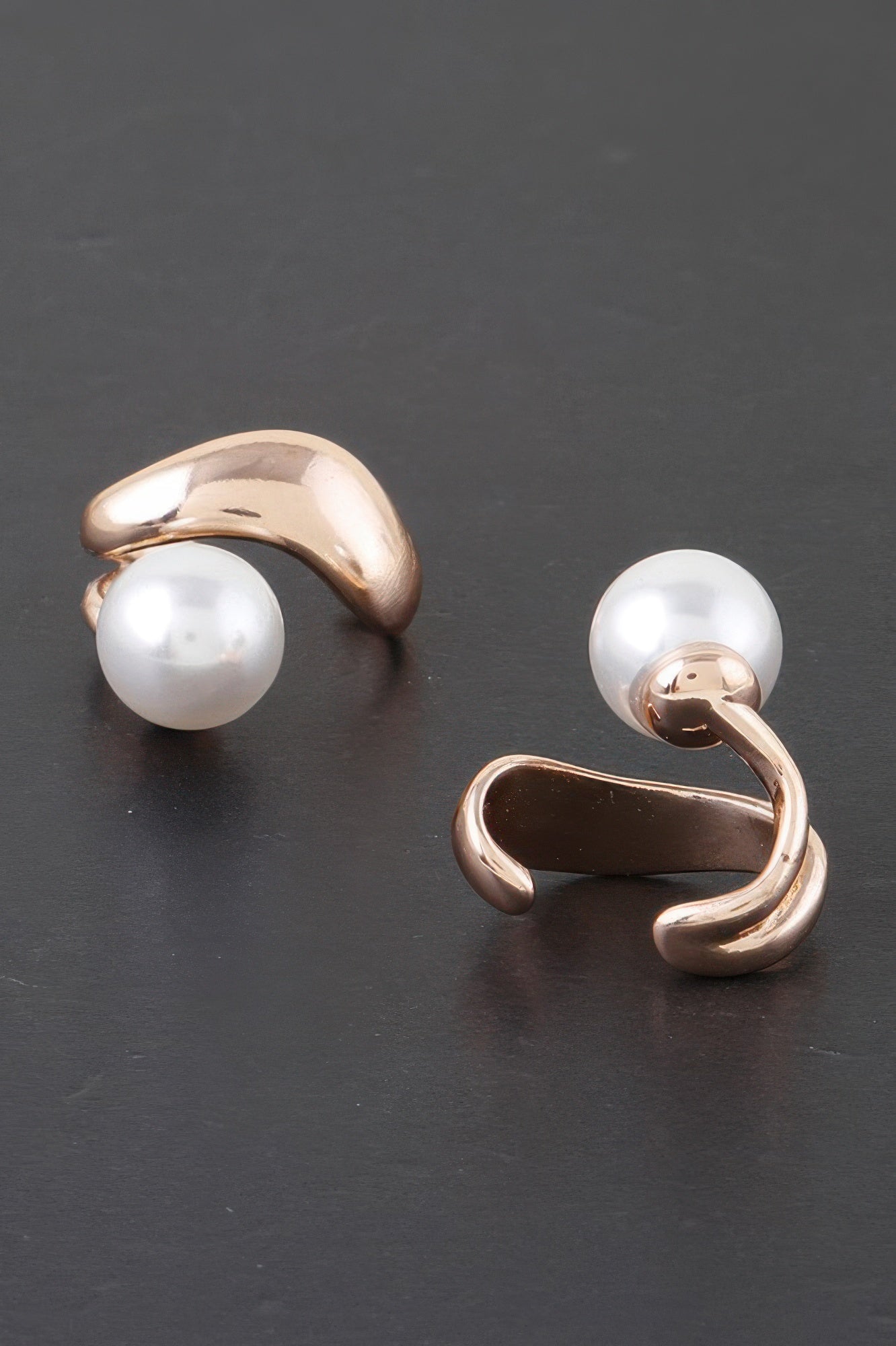 Shiny Pearl Brass Ear Cuff - It's a Girly Place