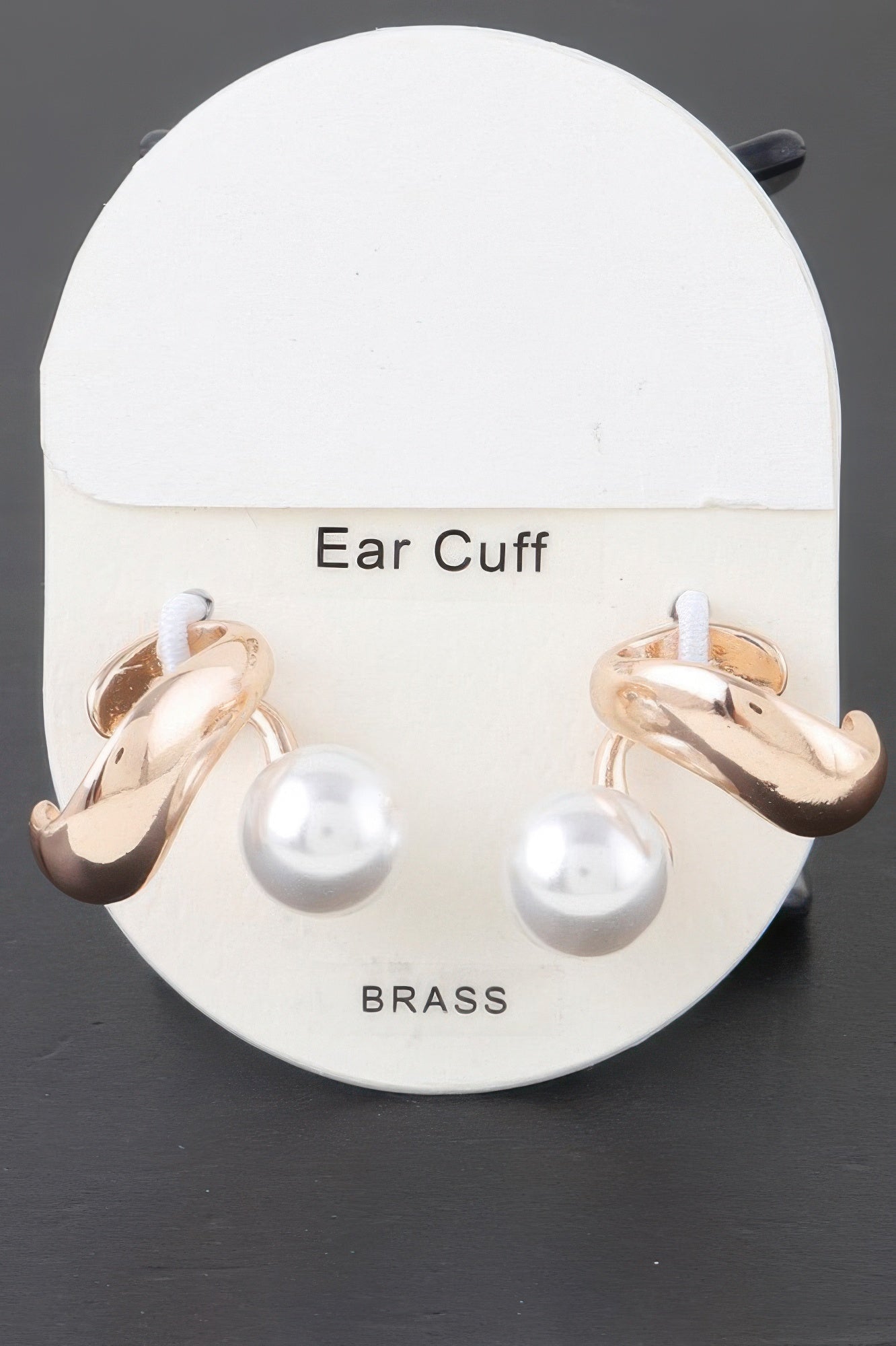 Shiny Pearl Brass Ear Cuff - It's a Girly Place