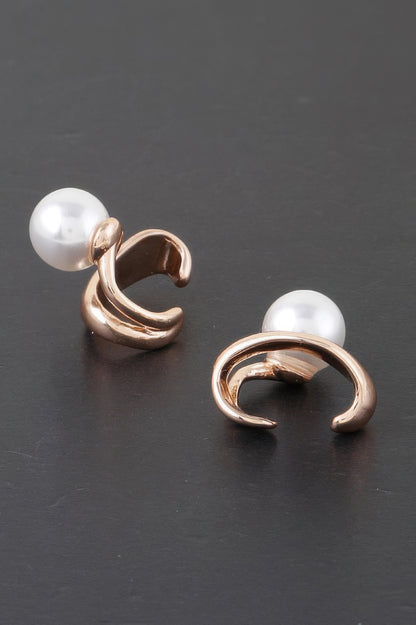 Shiny Pearl Brass Ear Cuff - It's a Girly Place