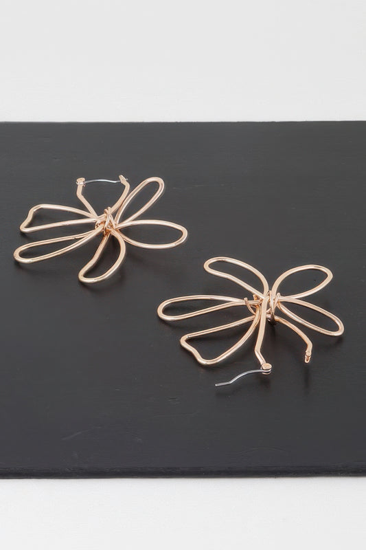Metal Doodle Flower Earrings - It's a Girly Place