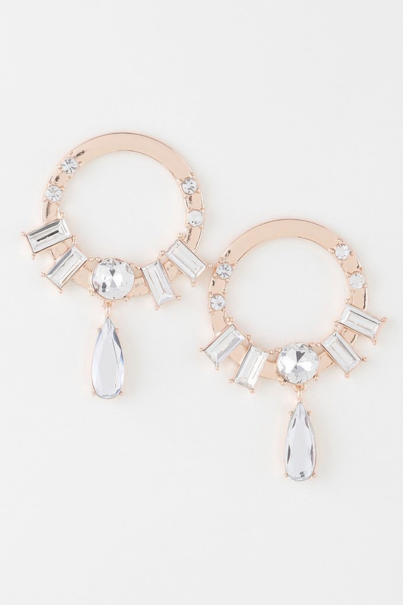 Crystal Jewel Rim Drop Earrings - It's a Girly Place