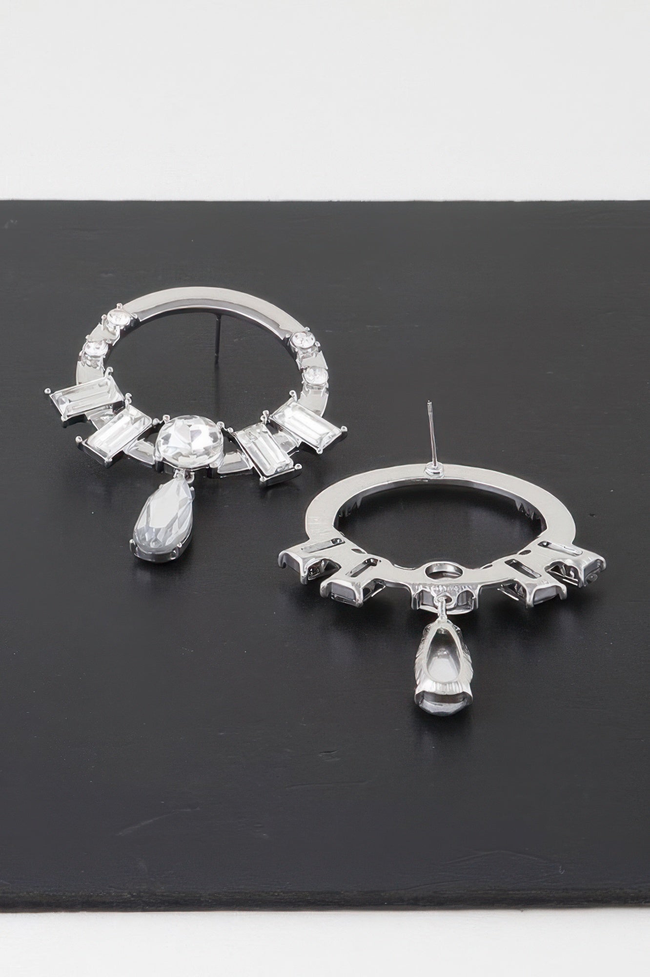 Crystal Jewel Rim Drop Earrings - It's a Girly Place