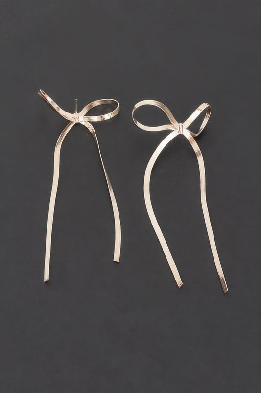 Metal Snake Chain Ribbon Earring - It's a Girly Place