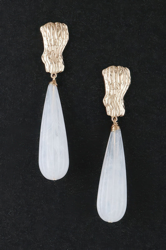 White Stone Elegance Earrings - It's a Girly Place