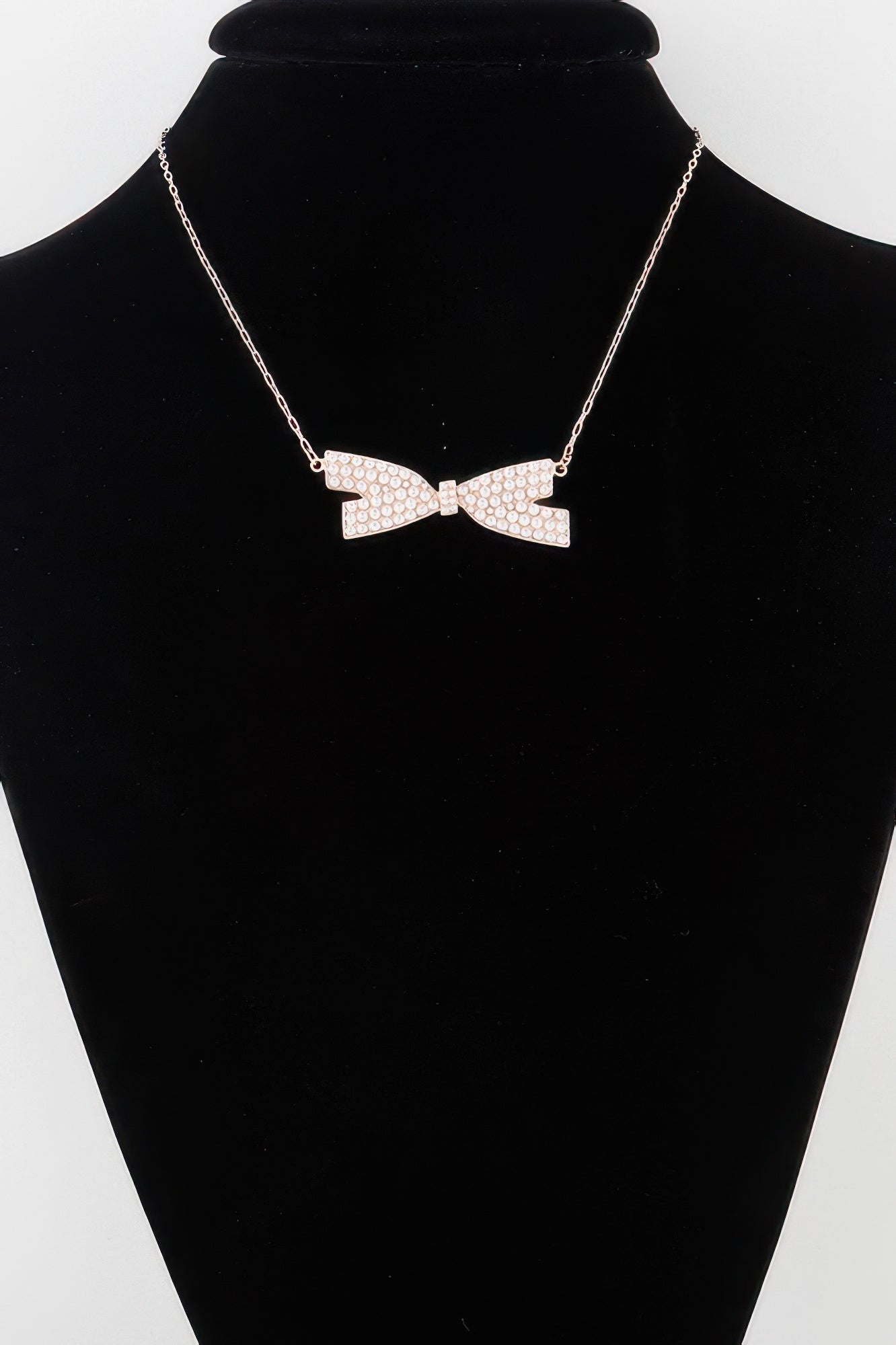 Faux Pearl Bow Necklace - It's a Girly Place