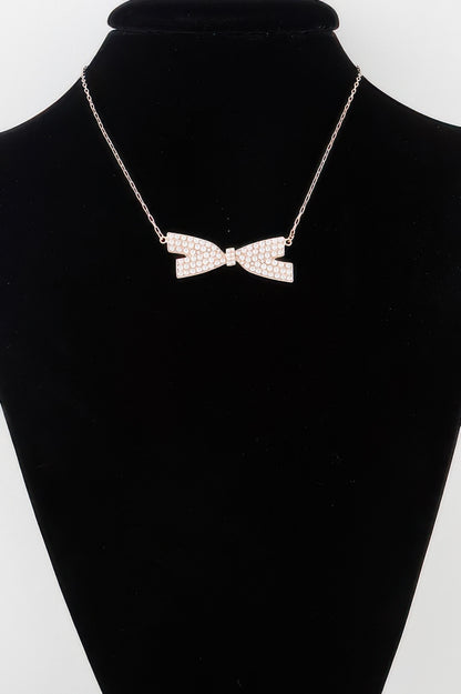 Faux Pearl Bow Necklace - It's a Girly Place