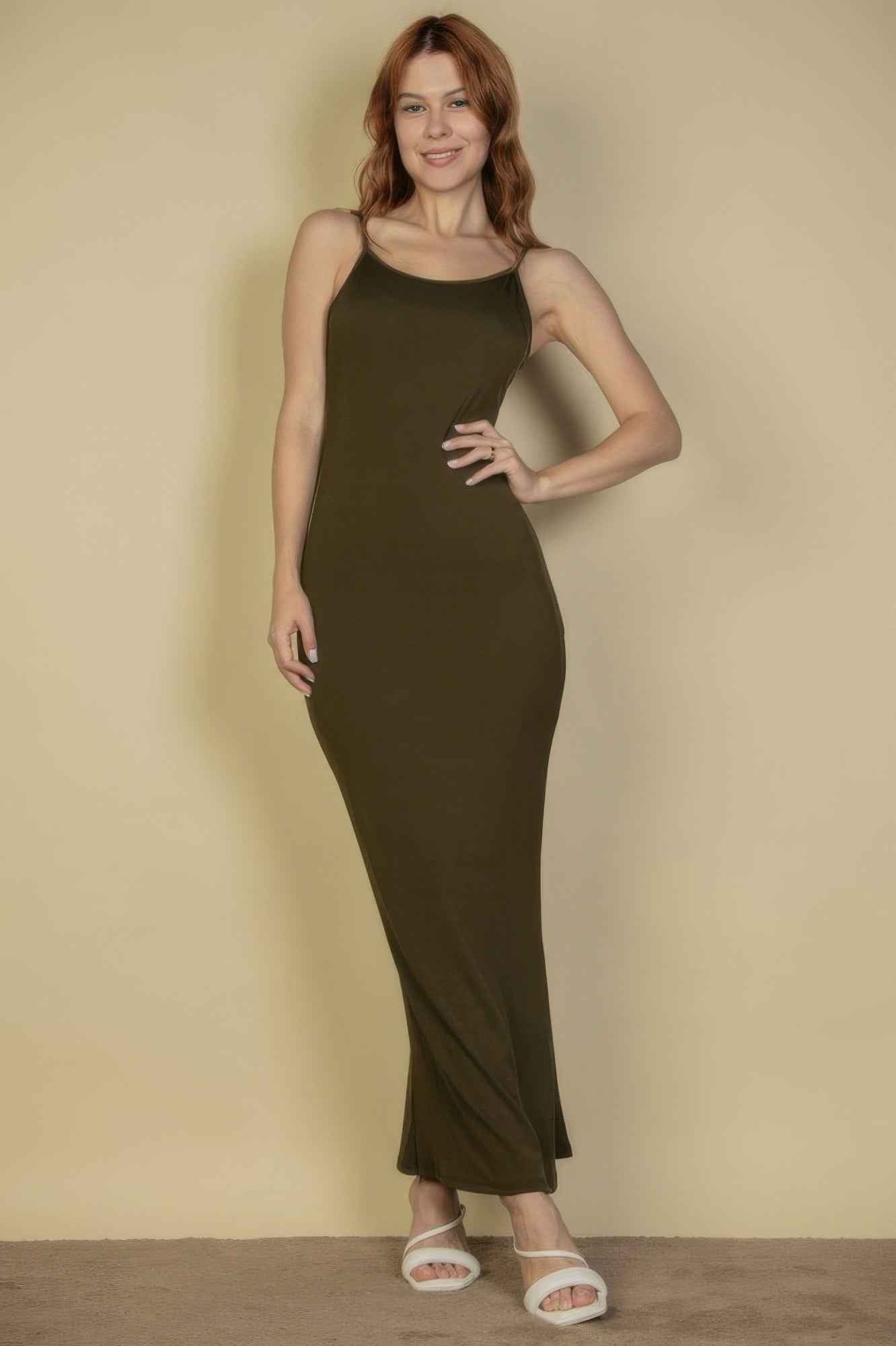 Ribbed Mermaid Hem Camisole Maxi Dress