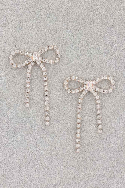 Rhinestone Ribbon Earring