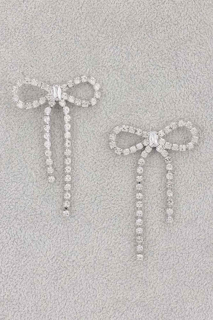 Rhinestone Ribbon Earring