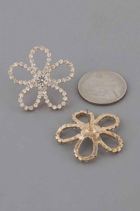 Rhinestone Flower Stud Earrings