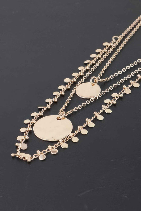 Triple Disc Charm Chain Necklace