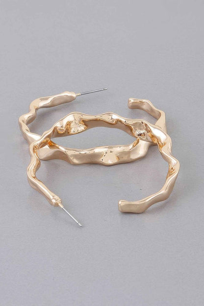 Wavy Accent Hoop Earrings