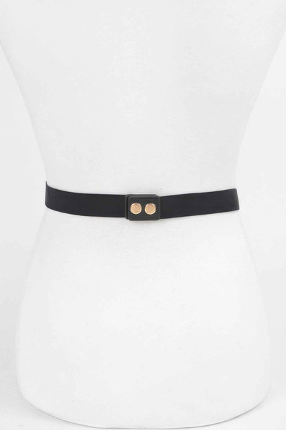 Rhinestone Metal Plate Elastic Belt