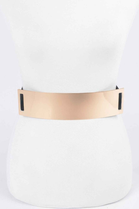 Metal Plate Plus Size Elastic Belt