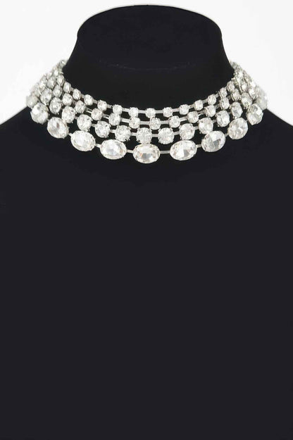 Multi Rhinestone Layered Necklace
