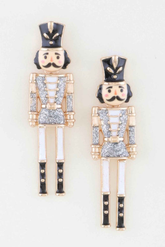 Glitter Nutcracker Drop Earrings