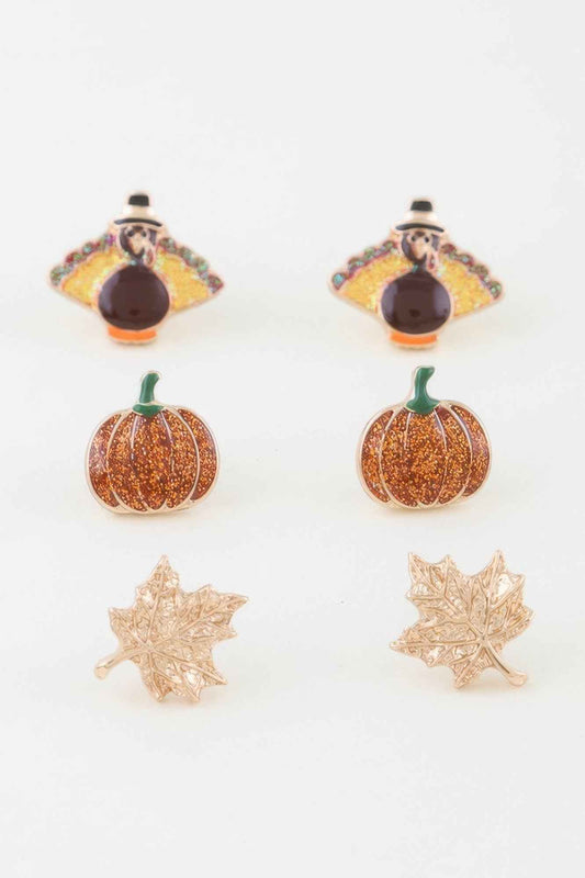 Multi Fall Season Stud Earrings Set