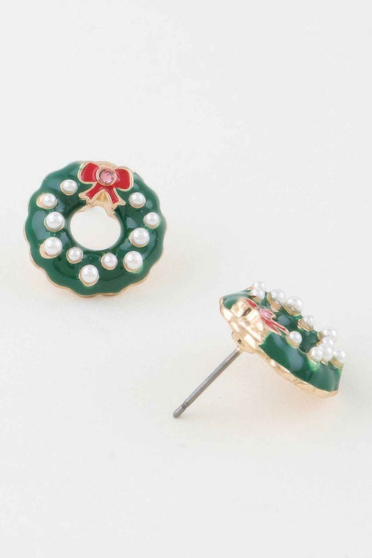 Christmas Wreath Stud Earrings