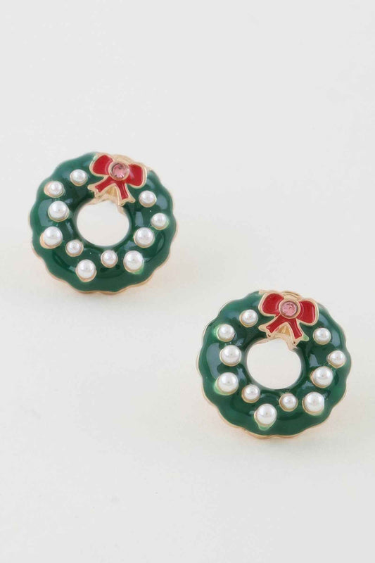 Christmas Wreath Stud Earrings