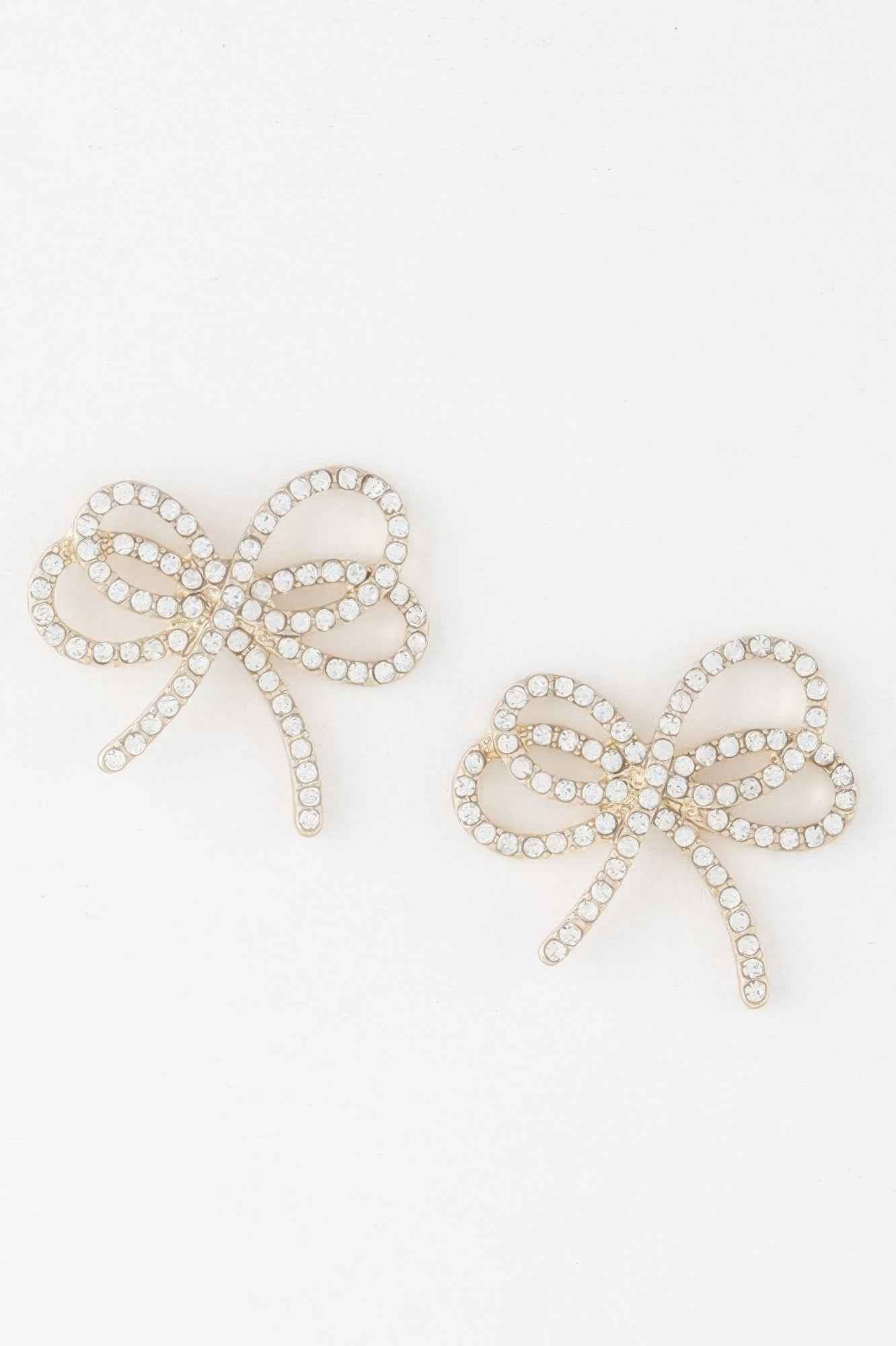 Double Jeweled Ribbon Earrings