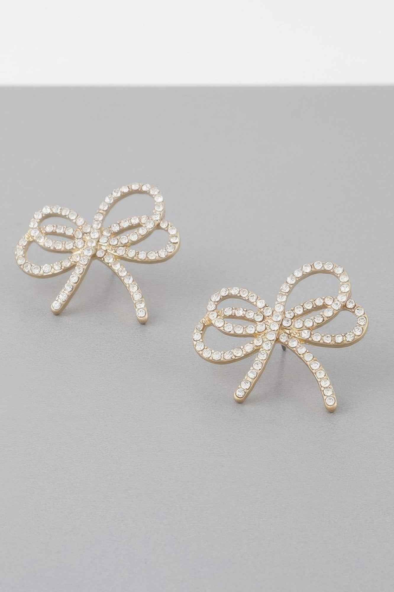 Double Jeweled Ribbon Earrings