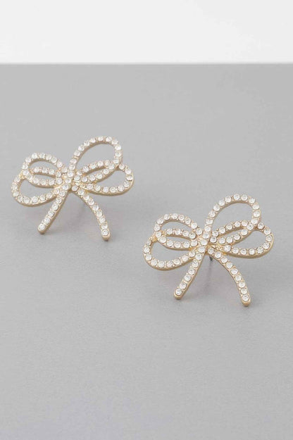 Double Jeweled Ribbon Earrings