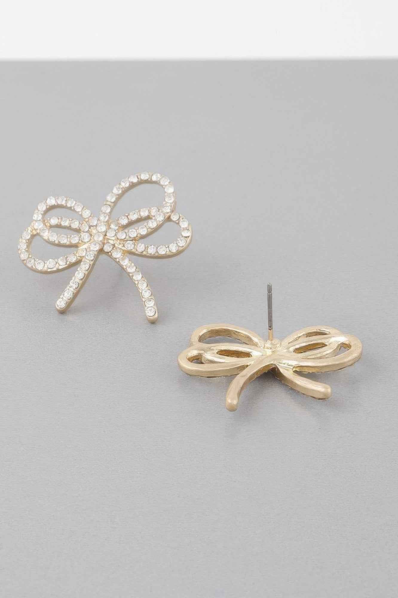 Double Jeweled Ribbon Earrings