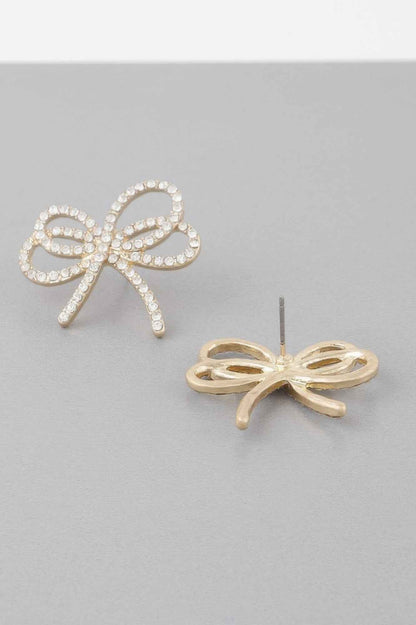 Double Jeweled Ribbon Earrings