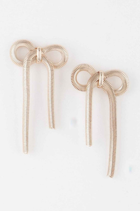 Snake Chain Ribbon Earrings