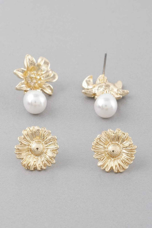 Daisy Pearl Stud Earrings