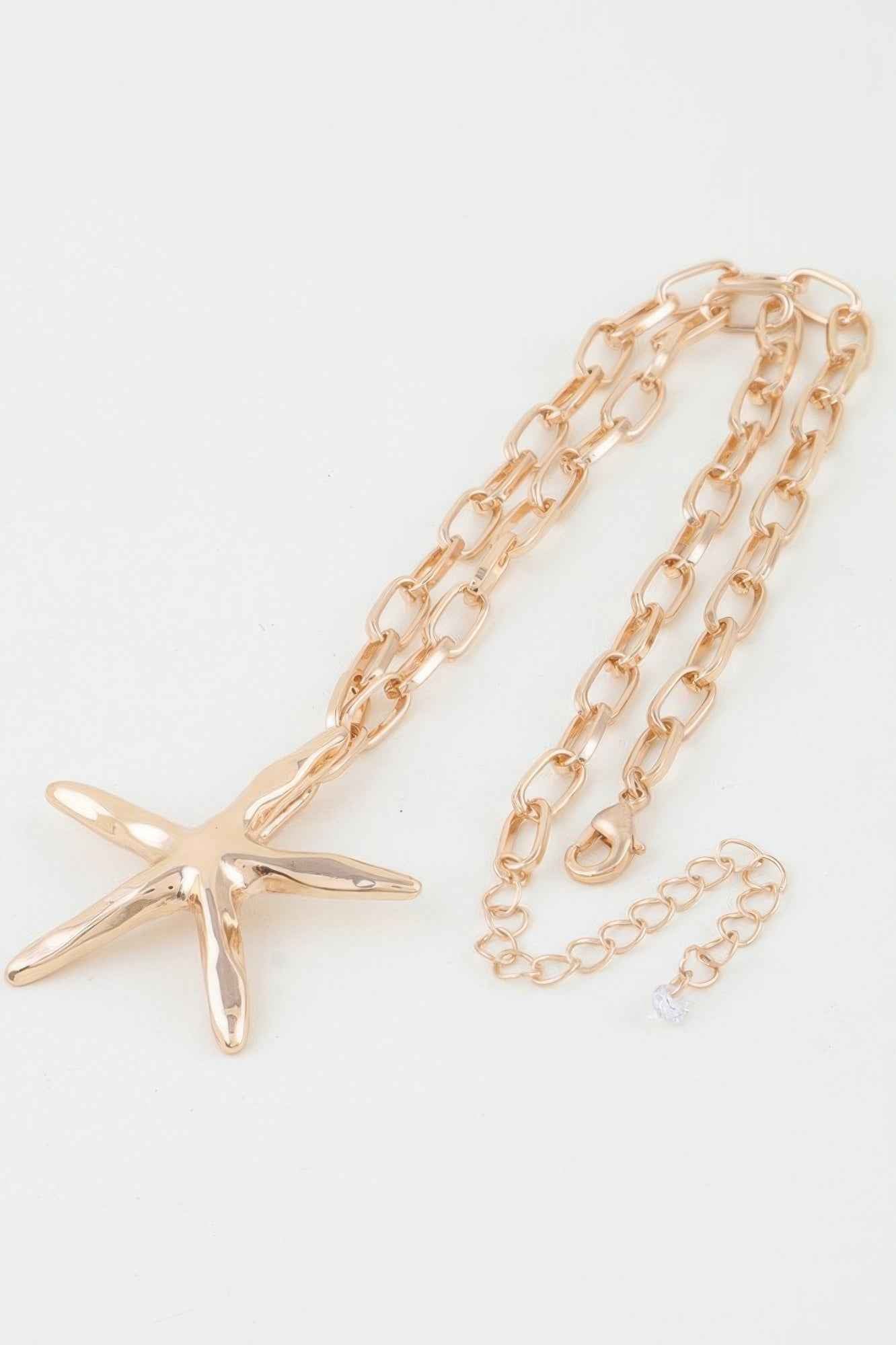 Shiny Starfish Link Chain Necklace