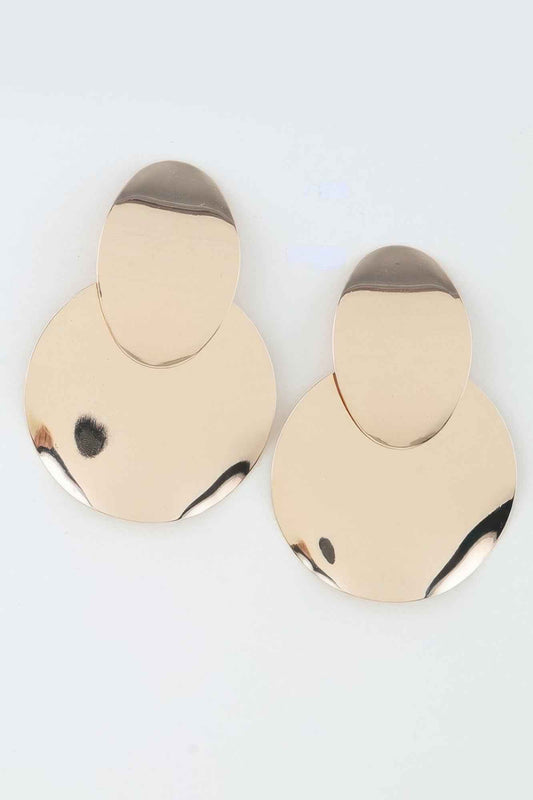 Shiny Minimal Petal Drop Earrings